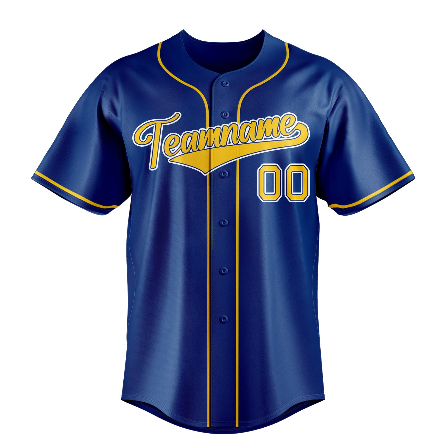 Personalized Royal & Gold Color Fan Baseball Jersey