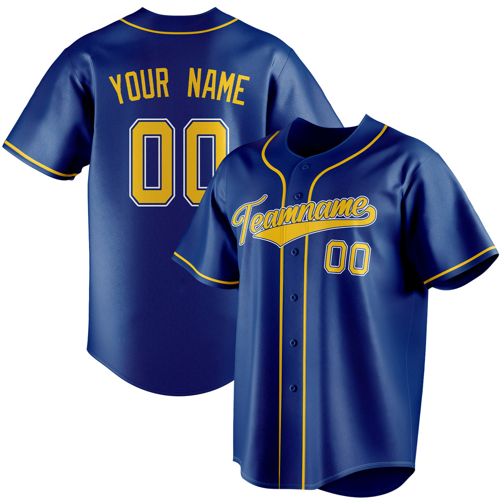 Personalized Royal & Gold Color Fan Baseball Jersey BB01240531TY365