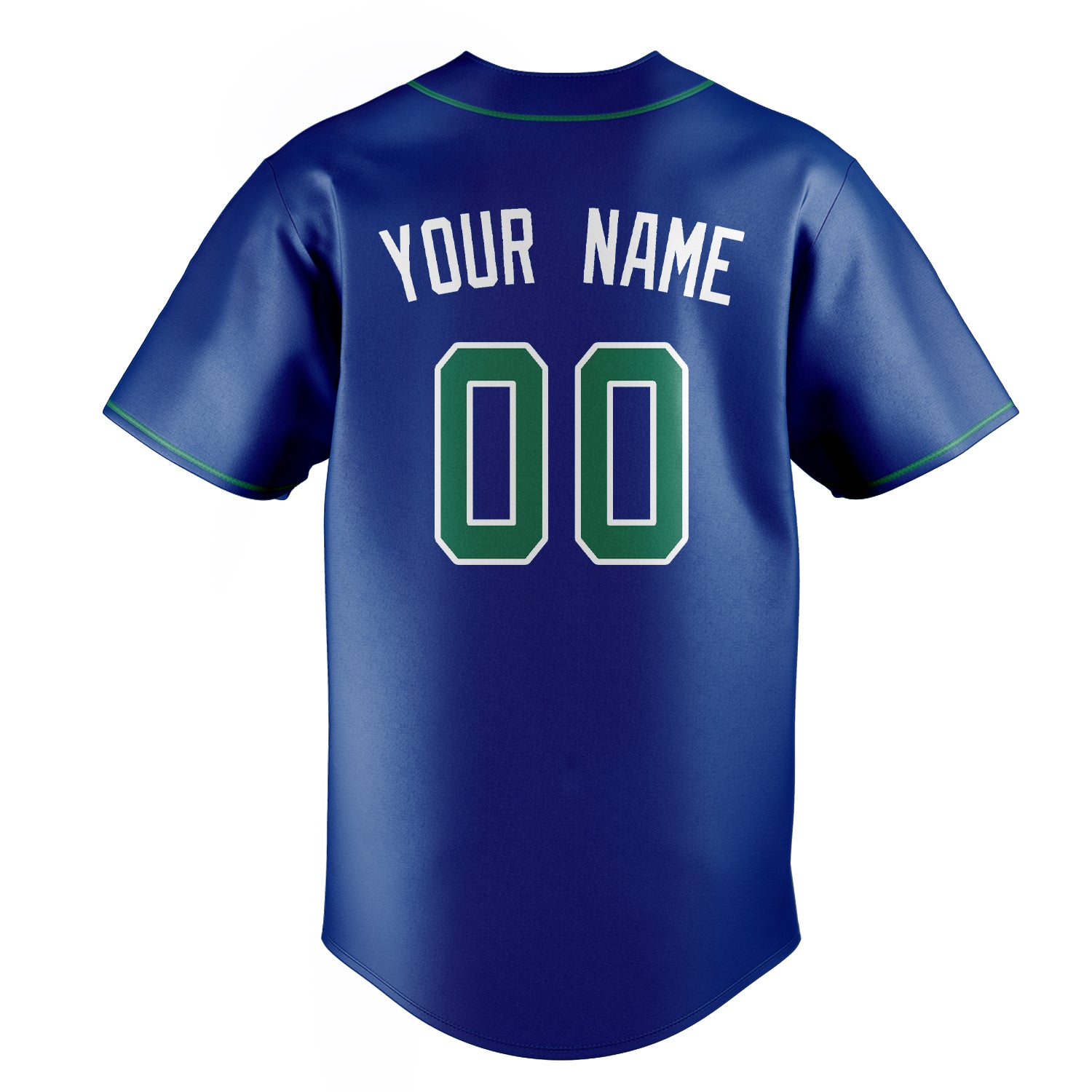 Personalized Royal & Kelly Green Color Fan Baseball Jersey