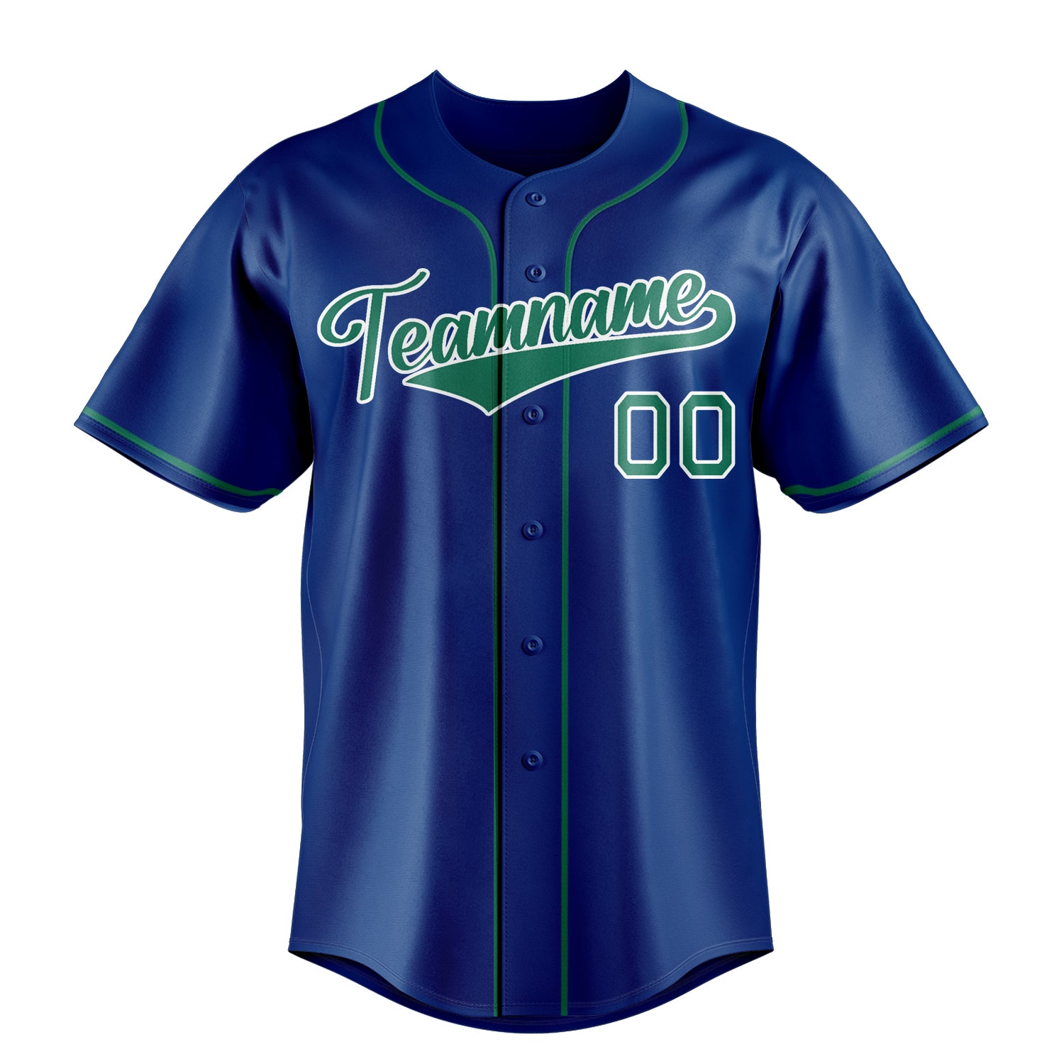 Personalized Royal & Kelly Green Color Fan Baseball Jersey
