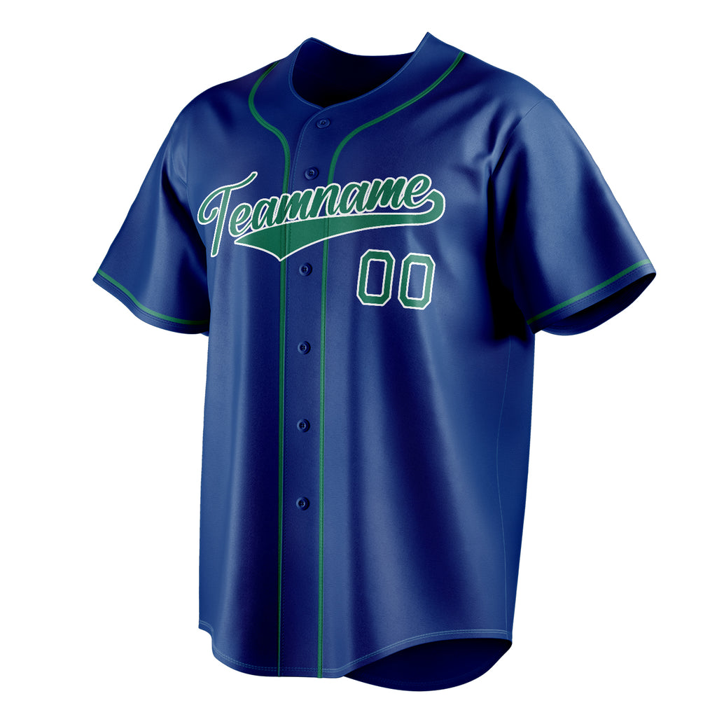Personalized Royal & Kelly Green Color Fan Baseball Jersey