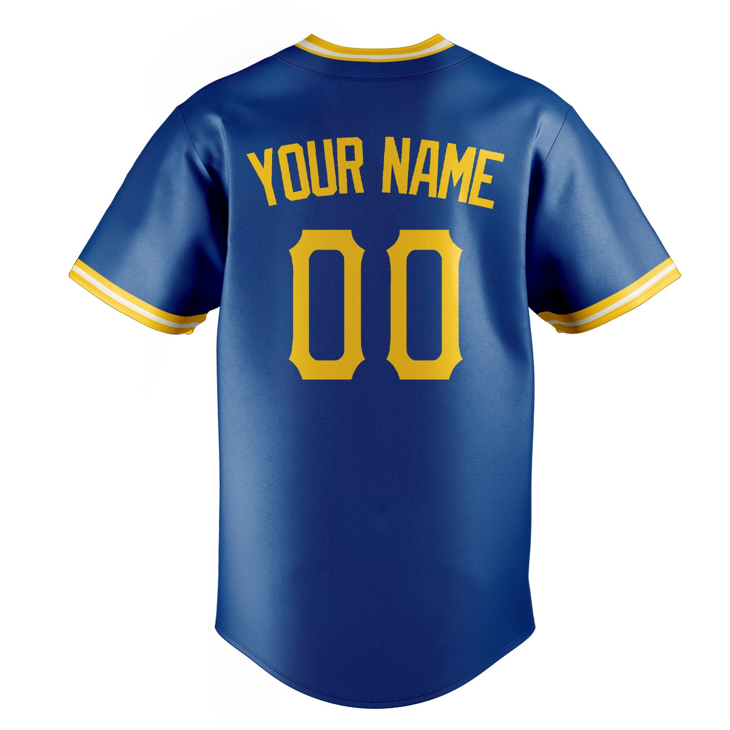 Personalized Royal & Gold Color Fan Baseball Jersey