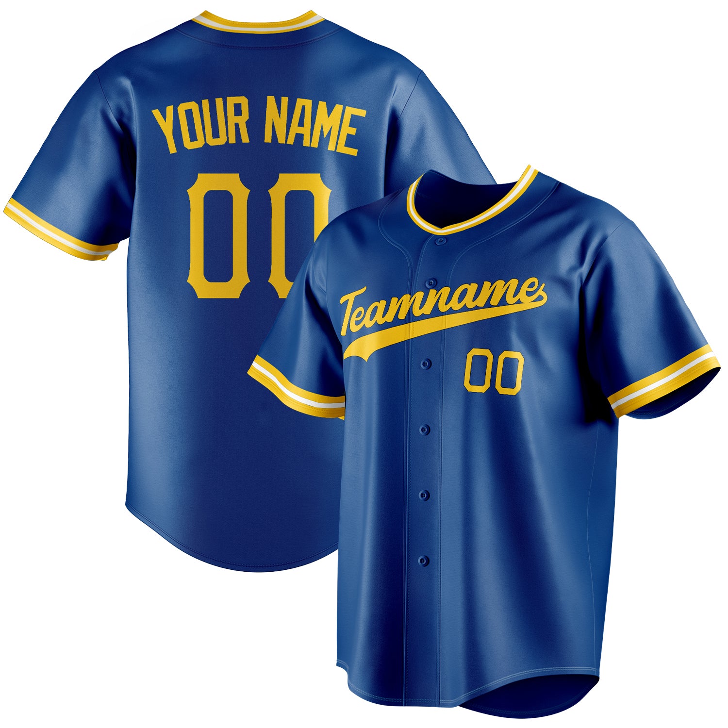 Personalized Royal & Gold Color Fan Baseball Jersey BB01240531TY367