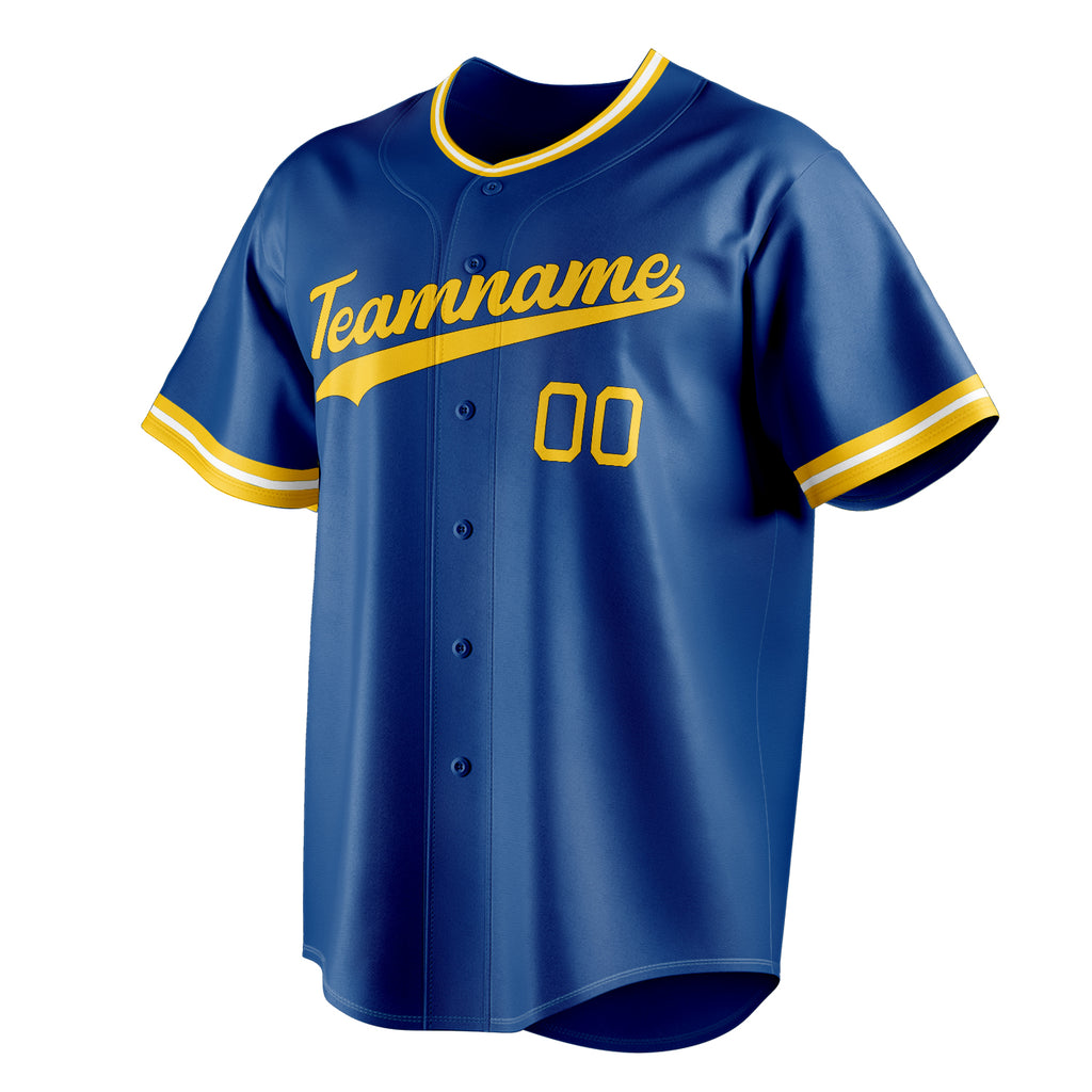 Personalized Royal & Gold Color Fan Baseball Jersey