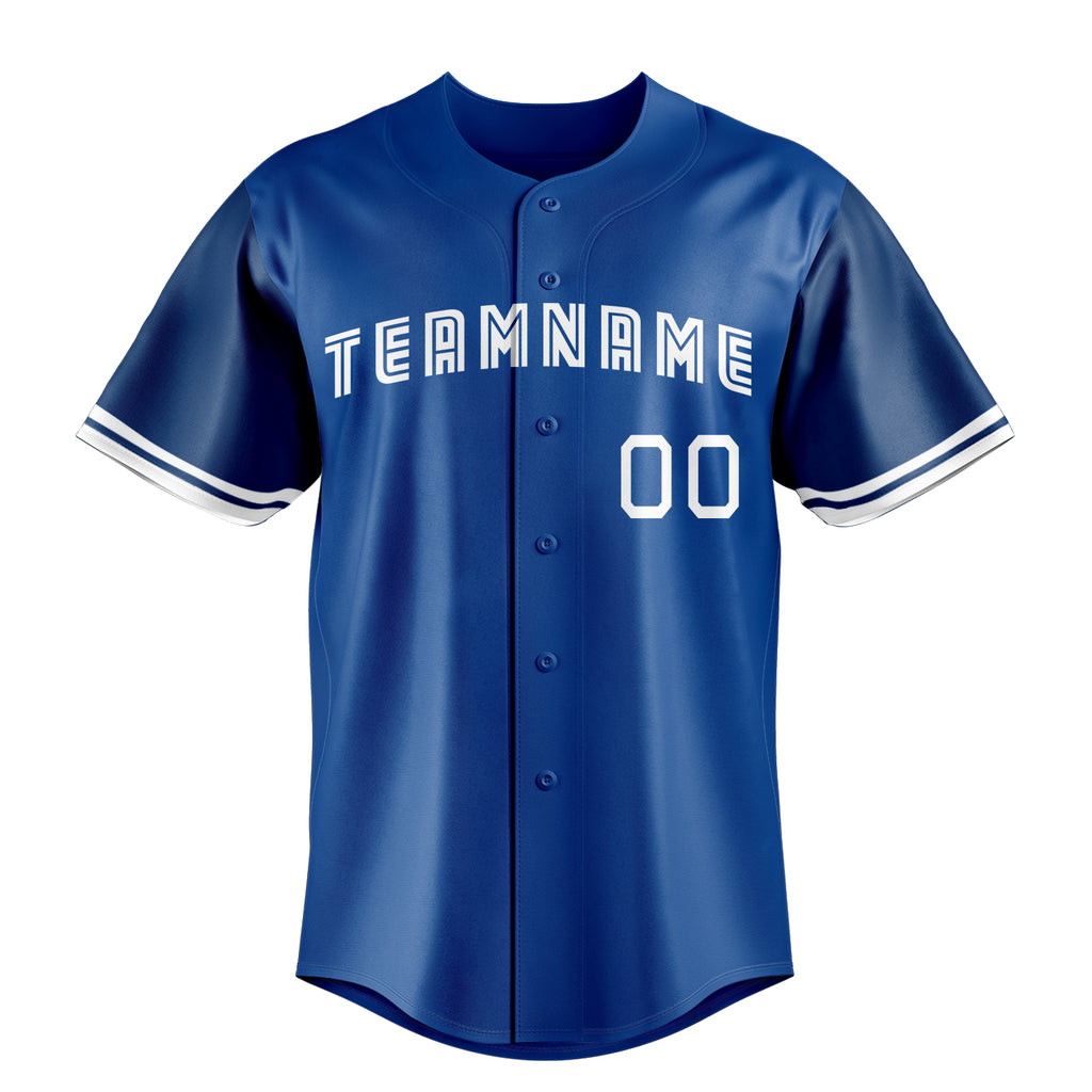 Personalized Royal & White Color Fan Baseball Jersey