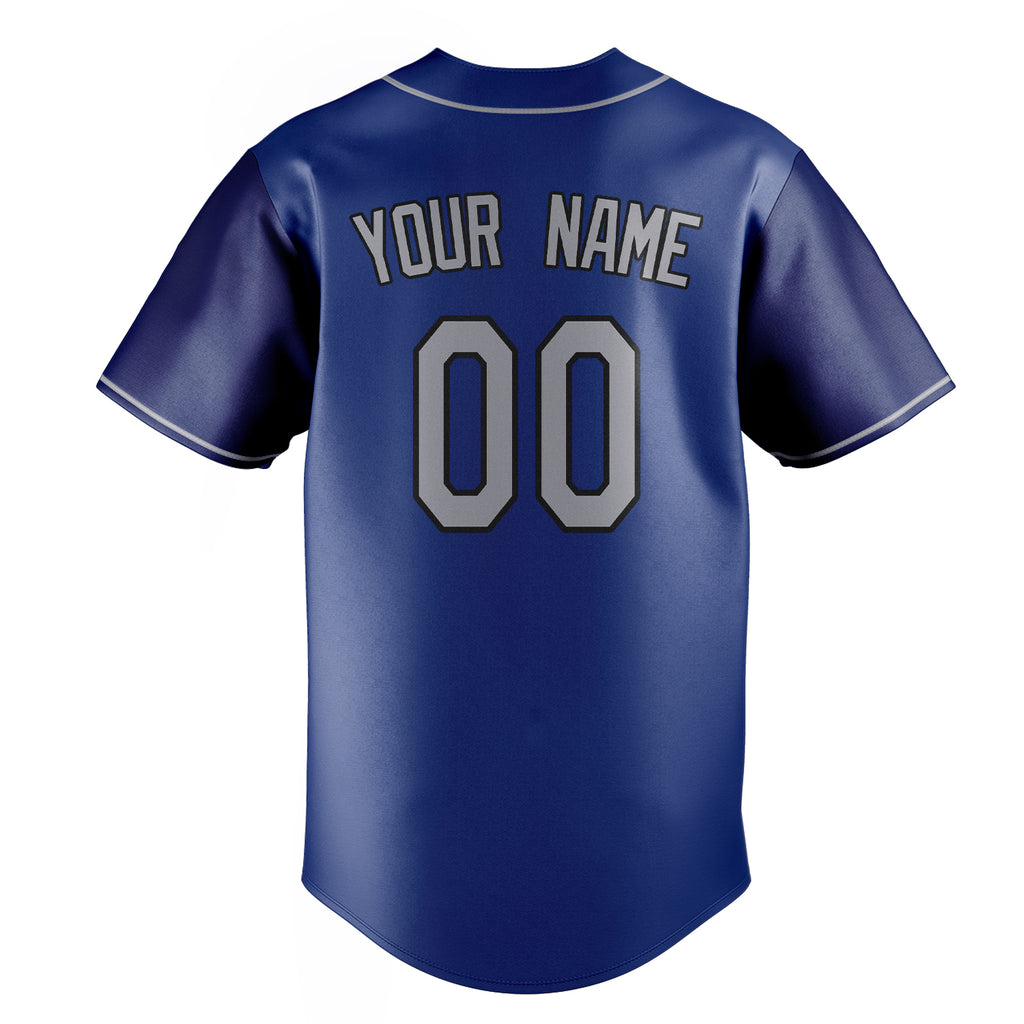 Personalized Royal & Gray Color Fan Baseball Jersey