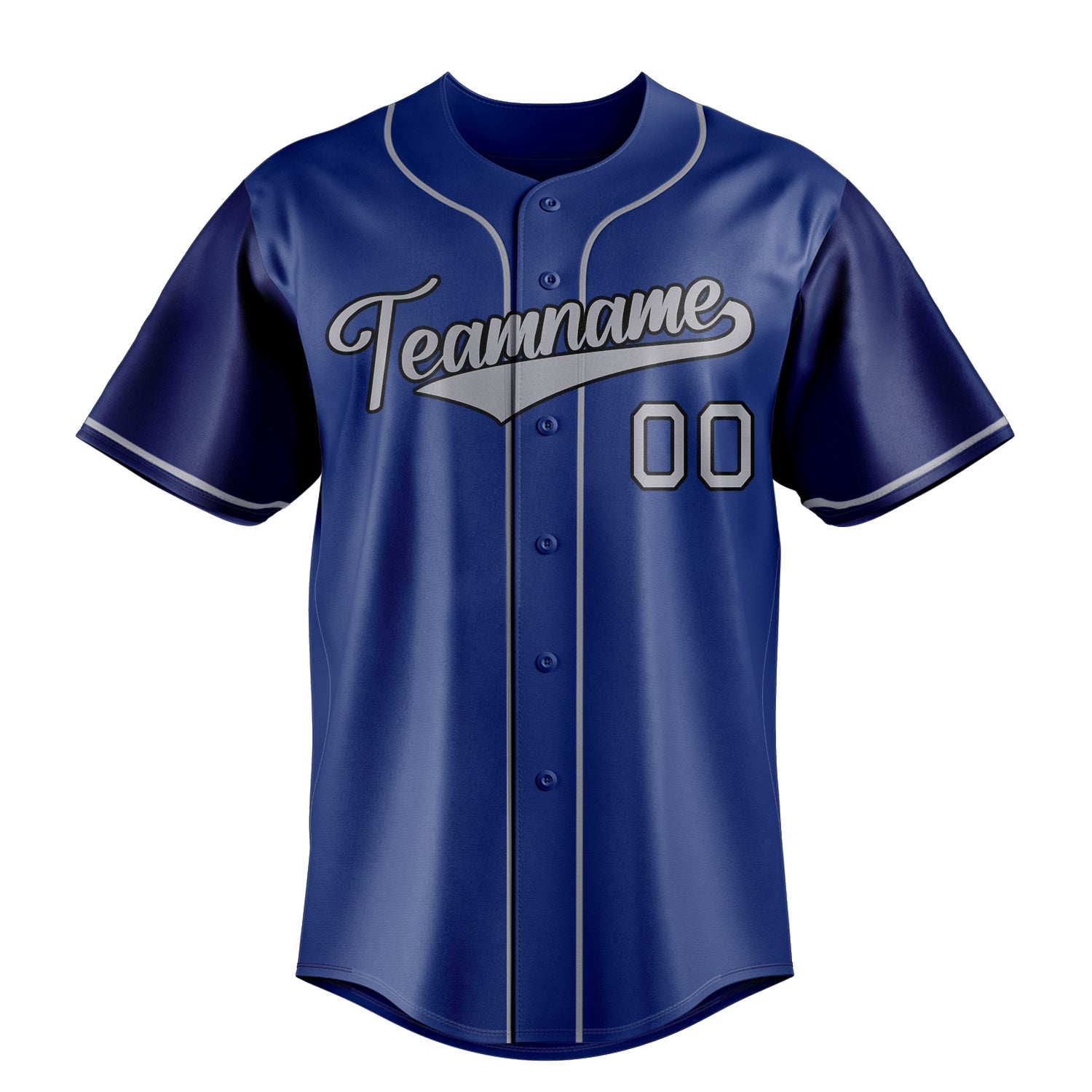 Personalized Royal & Gray Color Fan Baseball Jersey