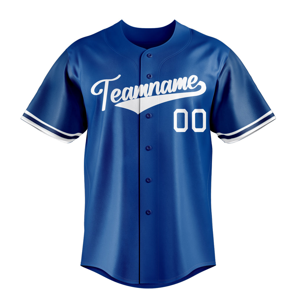 Personalized Royal & White Color Fan Baseball Jersey