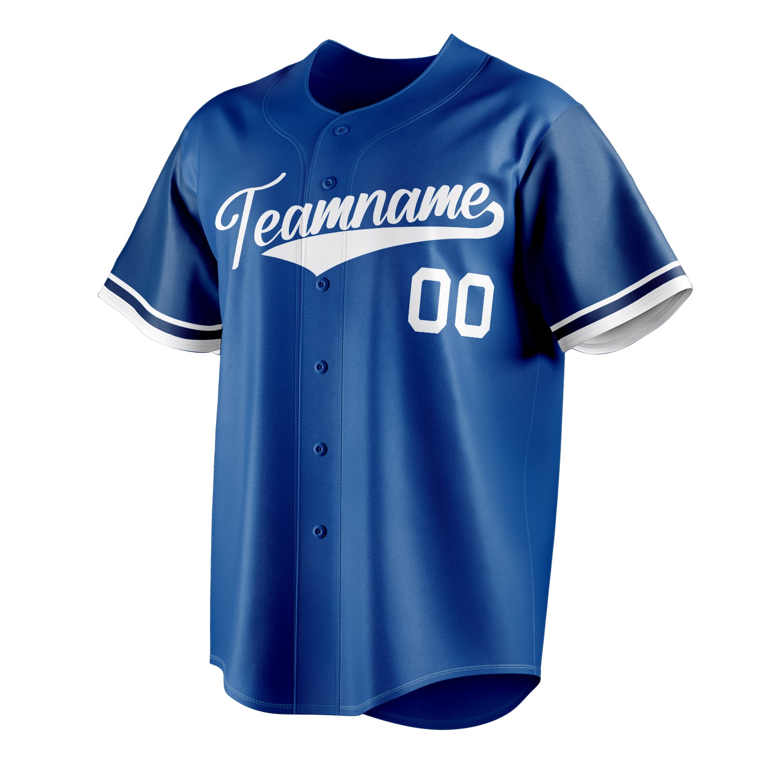 Personalized Royal & White Color Fan Baseball Jersey