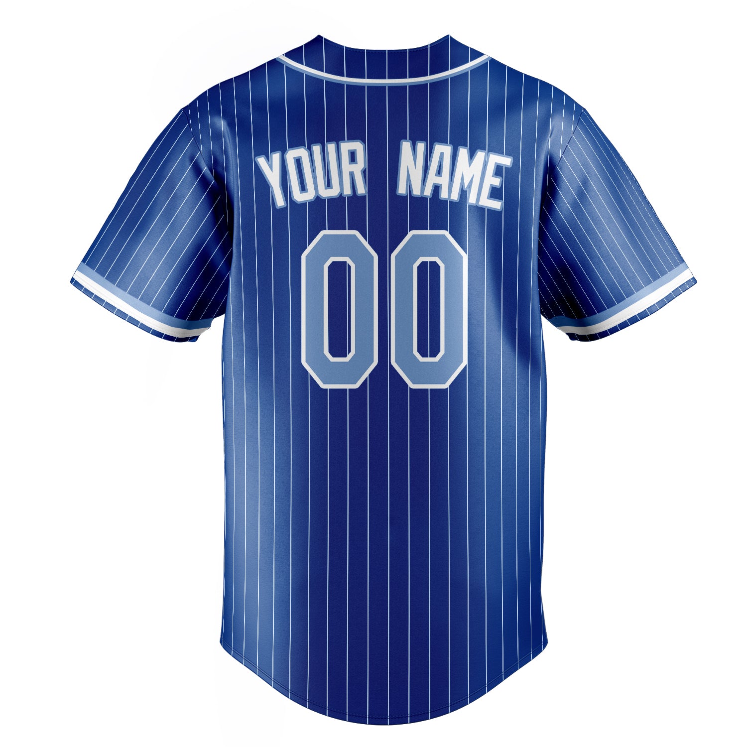 Personalized Royal & Light Blue White Pinstripe Fan Baseball Jersey
