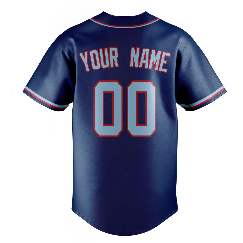 Personalized Royal & Light Blue Color Fan Baseball Jersey