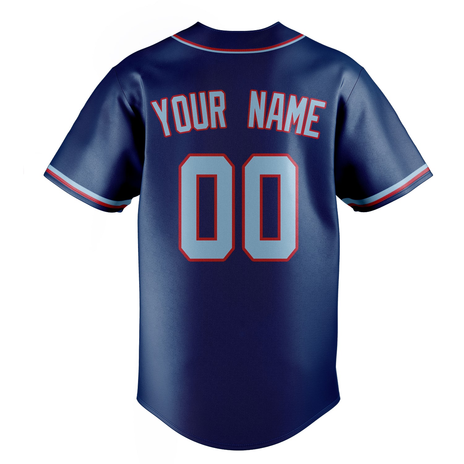 Personalized Royal & Light Blue Color Fan Baseball Jersey