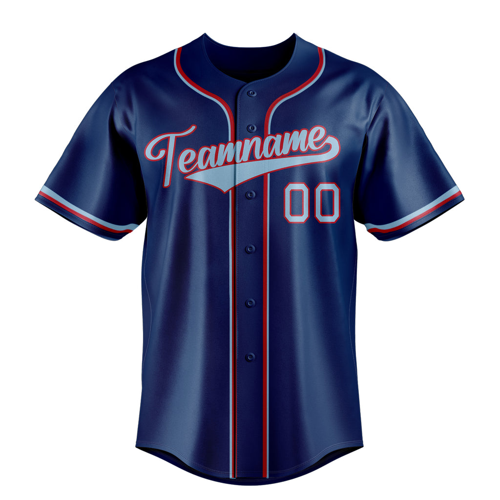 Personalized Royal & Light Blue Color Fan Baseball Jersey