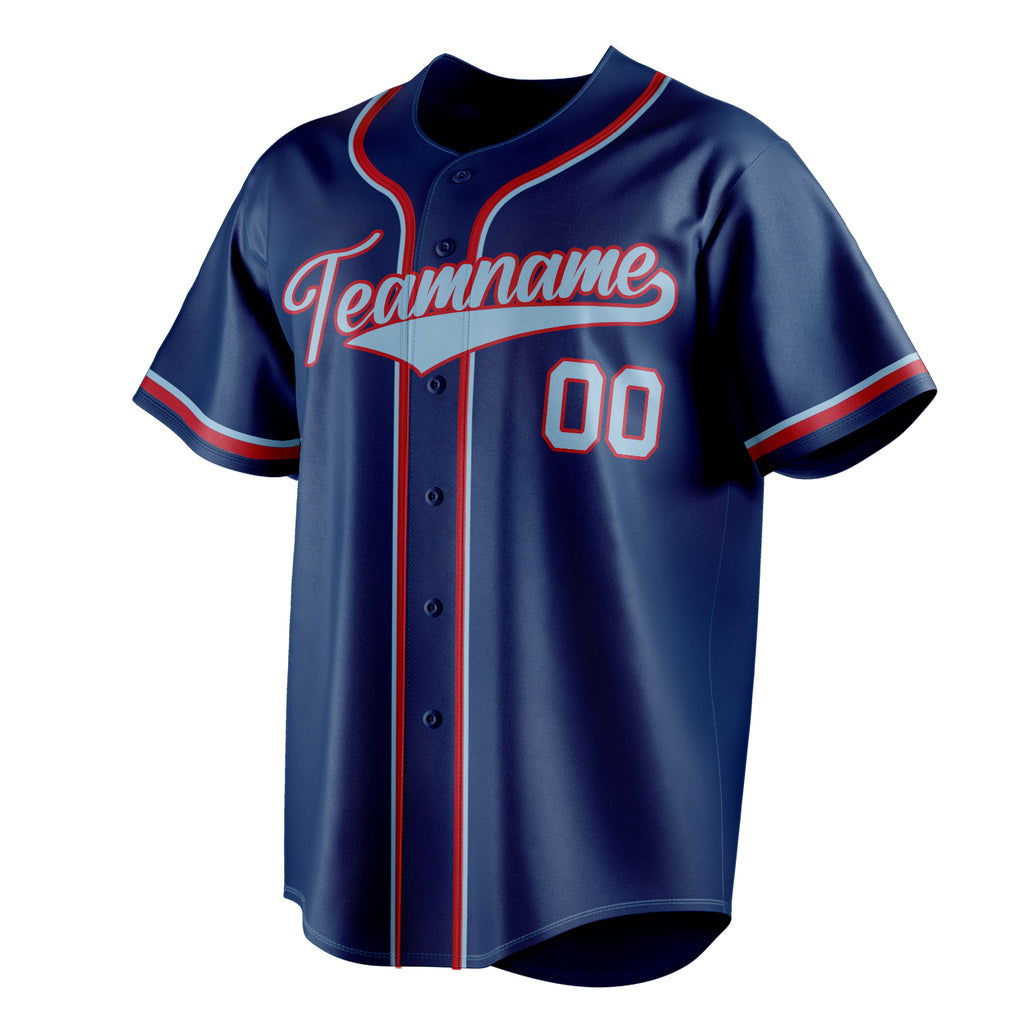 Personalized Royal & Light Blue Color Fan Baseball Jersey