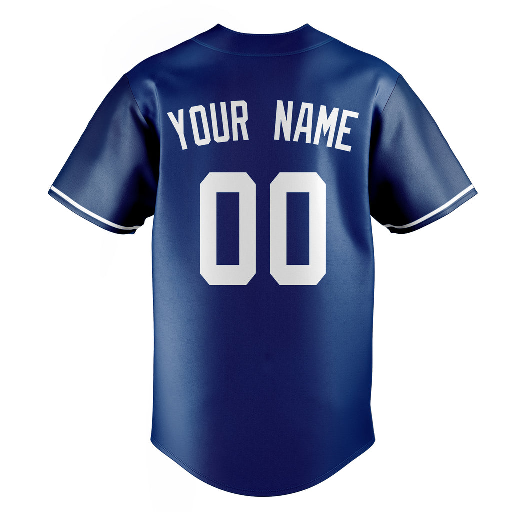 Personalized Royal & White Color Fan Baseball Jersey