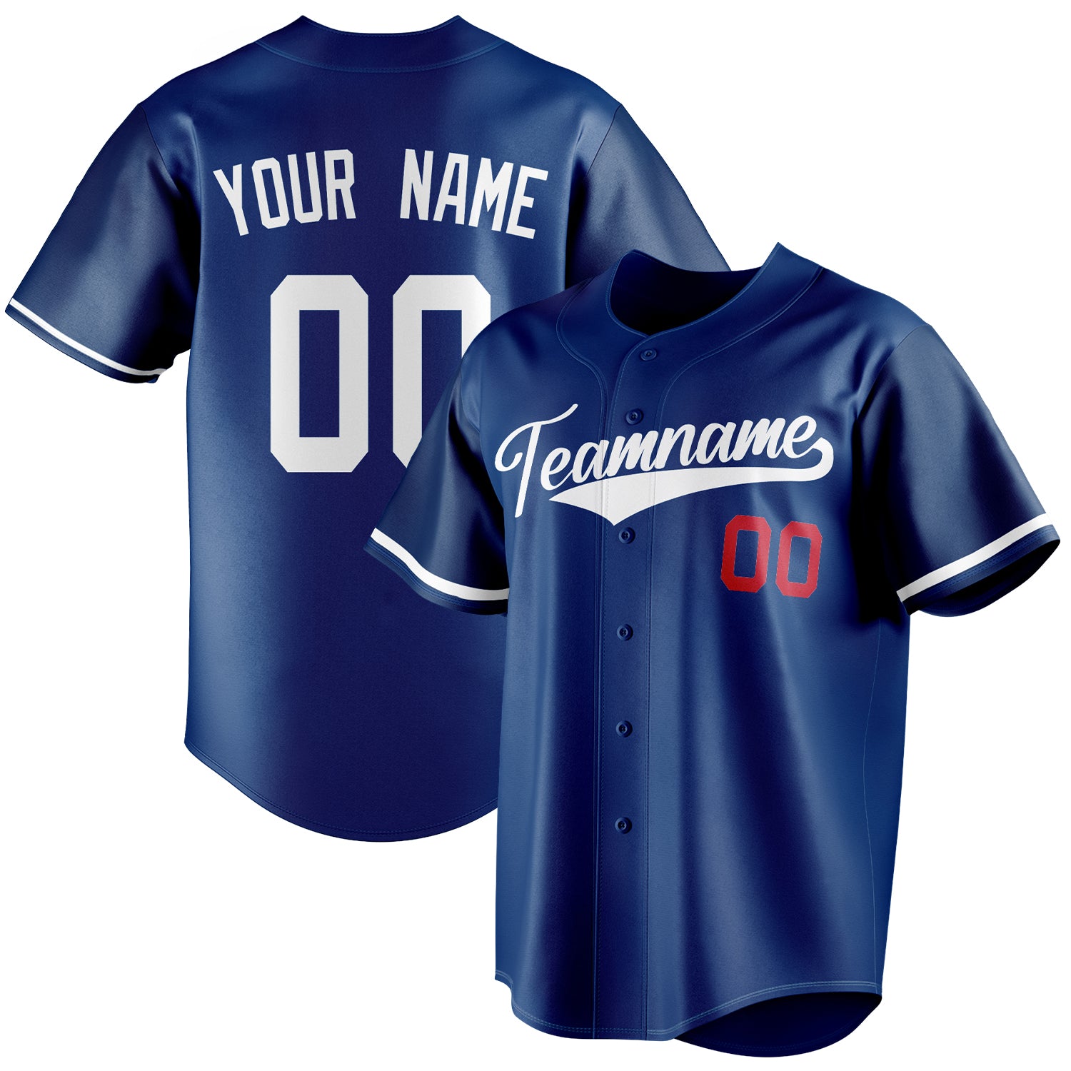 Personalized Royal & White Color Fan Baseball Jersey BB01240531TY373