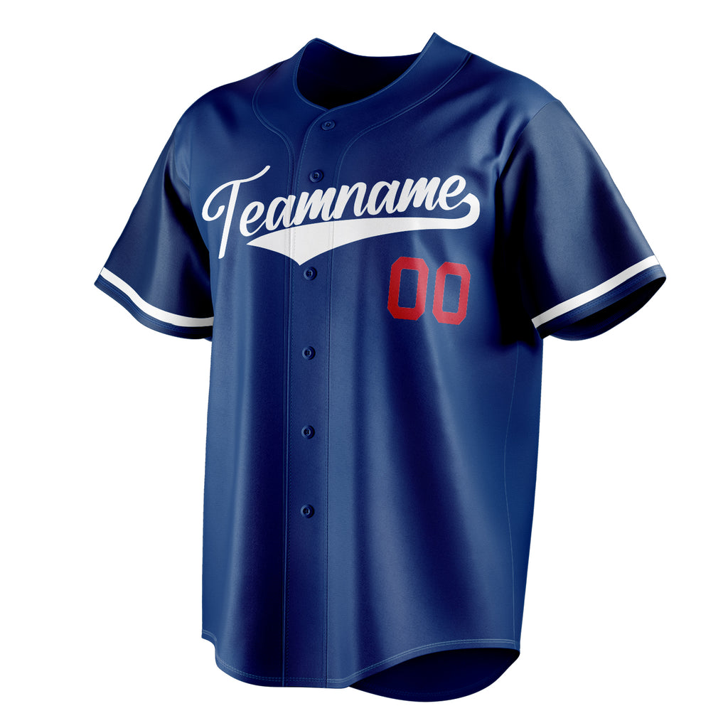 Personalized Royal & White Color Fan Baseball Jersey