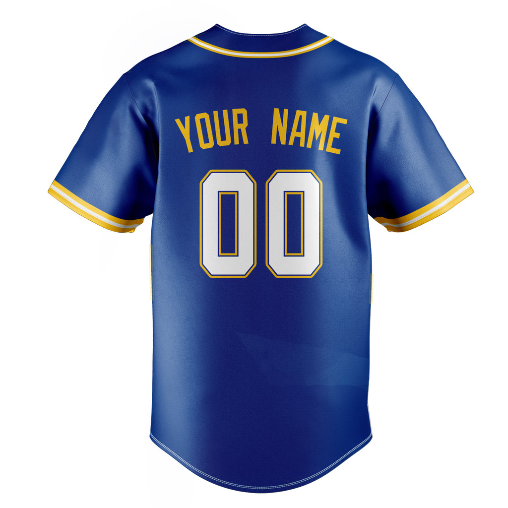 Personalized Royal & White Color Fan Baseball Jersey