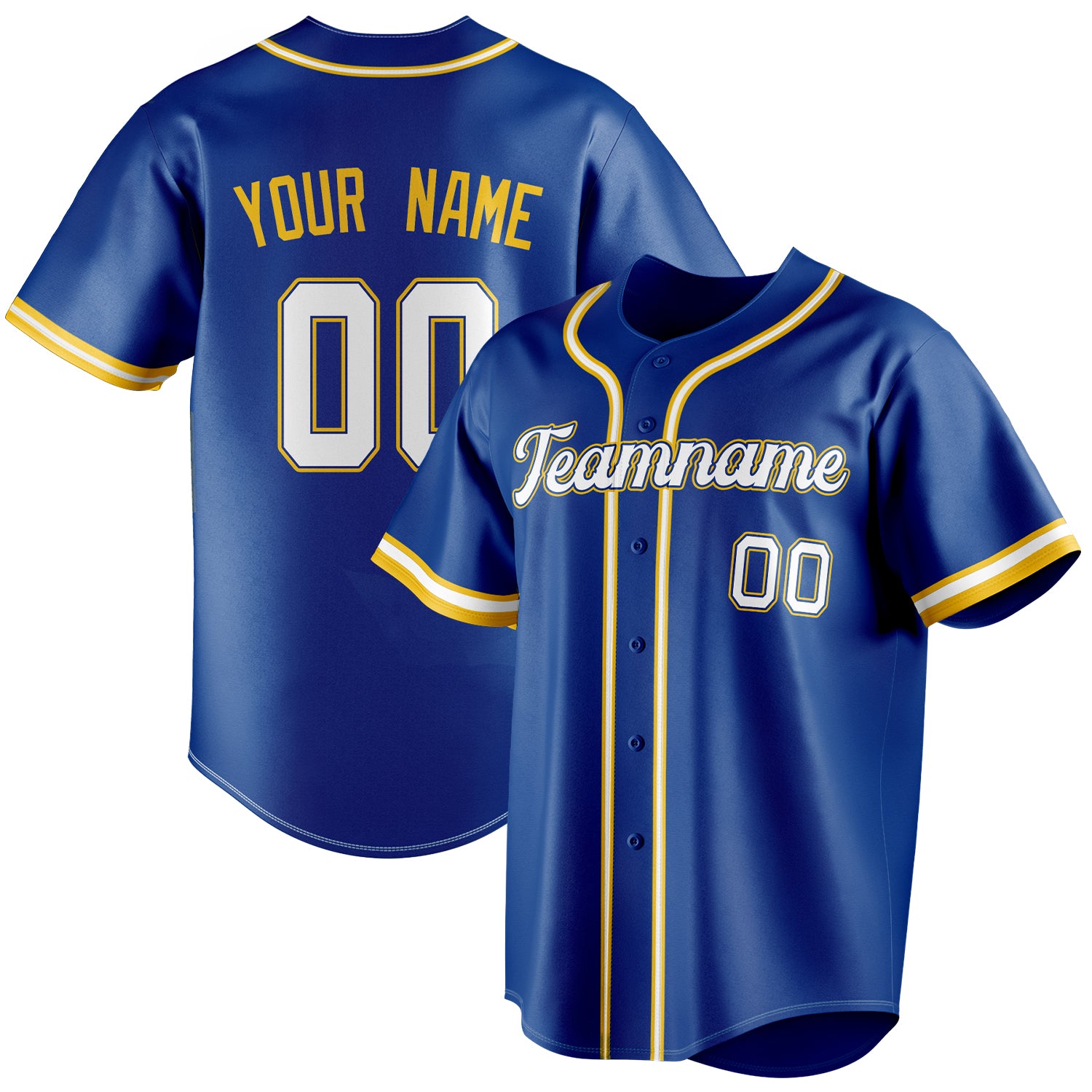 Personalized Royal & White Color Fan Baseball Jersey BB01240531TY374