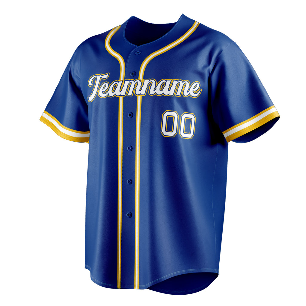 Personalized Royal & White Color Fan Baseball Jersey