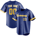 Personalized Royal & Gold White Pinstripe Fan Baseball Jersey BB01240531TY375