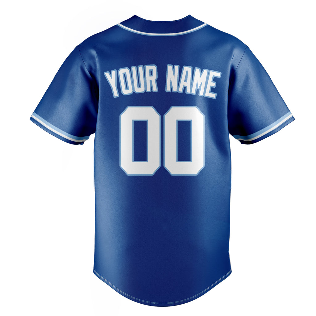 Personalized Royal & White Color Fan Baseball Jersey
