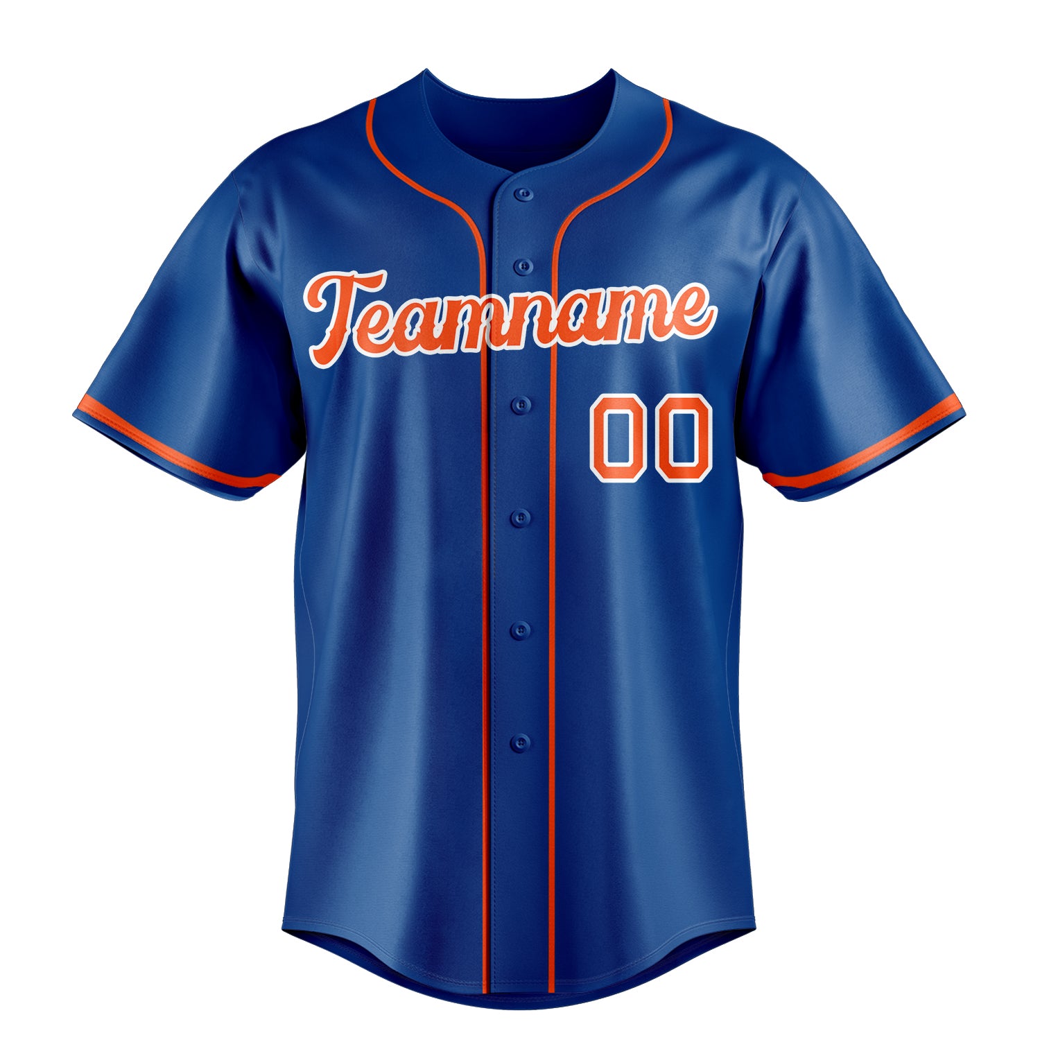 Personalized Royal & Orange Color Fan Baseball Jersey