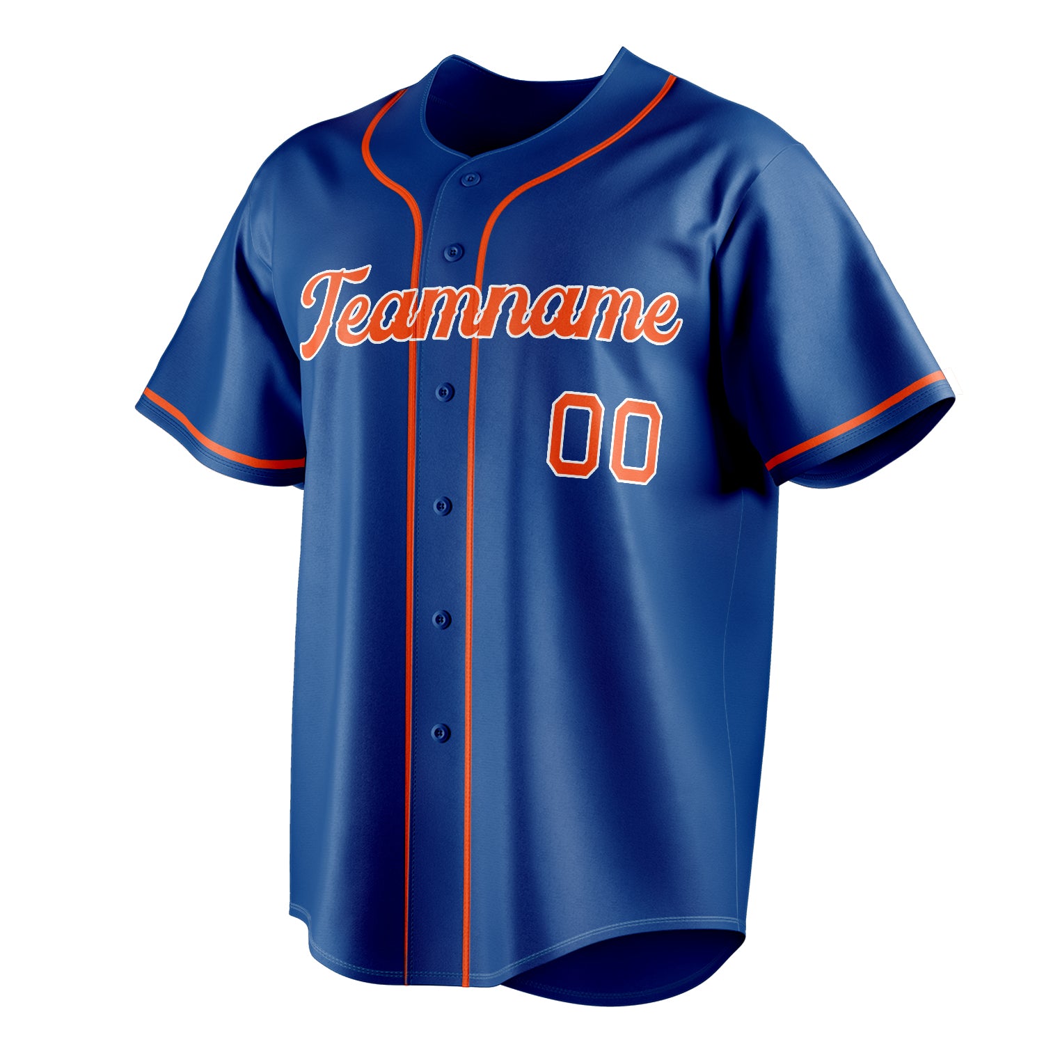 Personalized Royal & Orange Color Fan Baseball Jersey