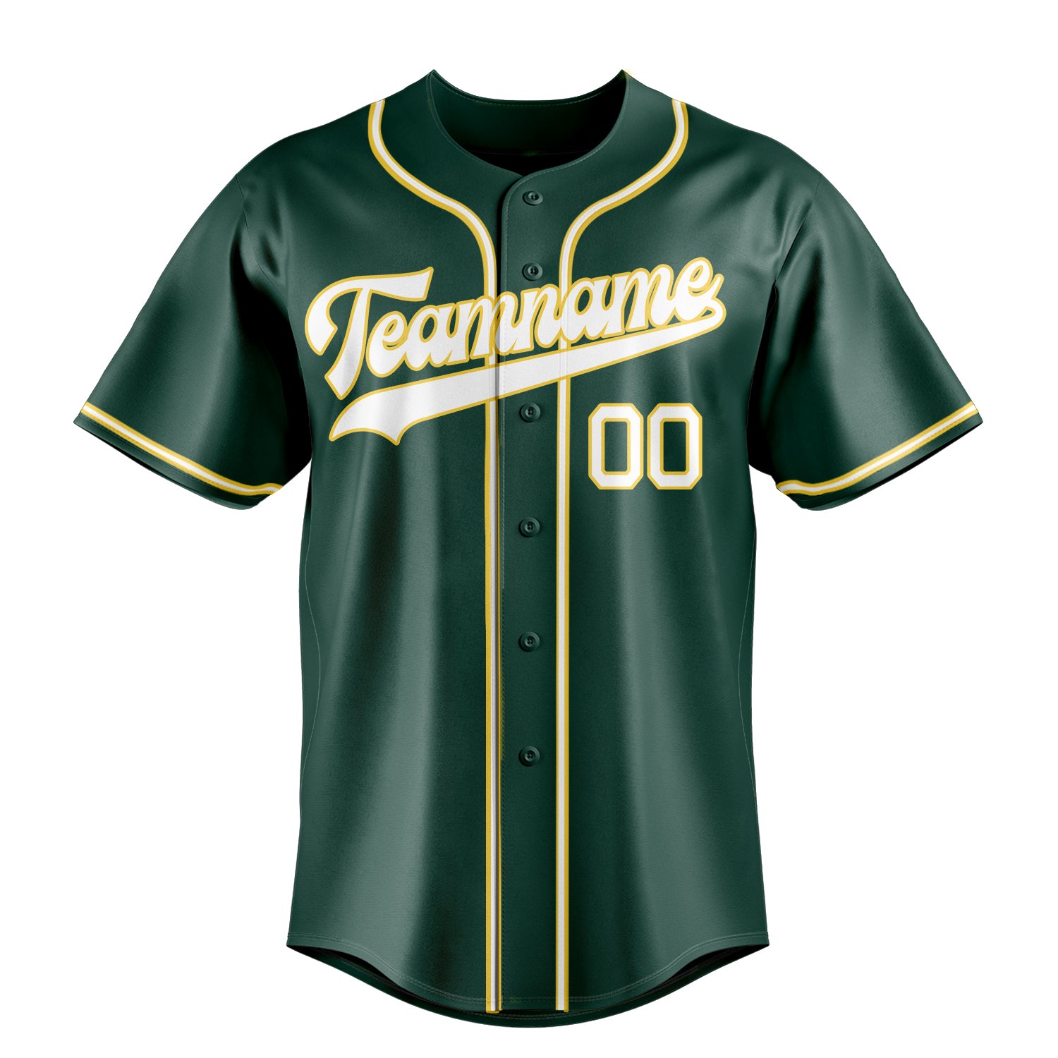 Personalized Green & White Color Fan Baseball Jersey