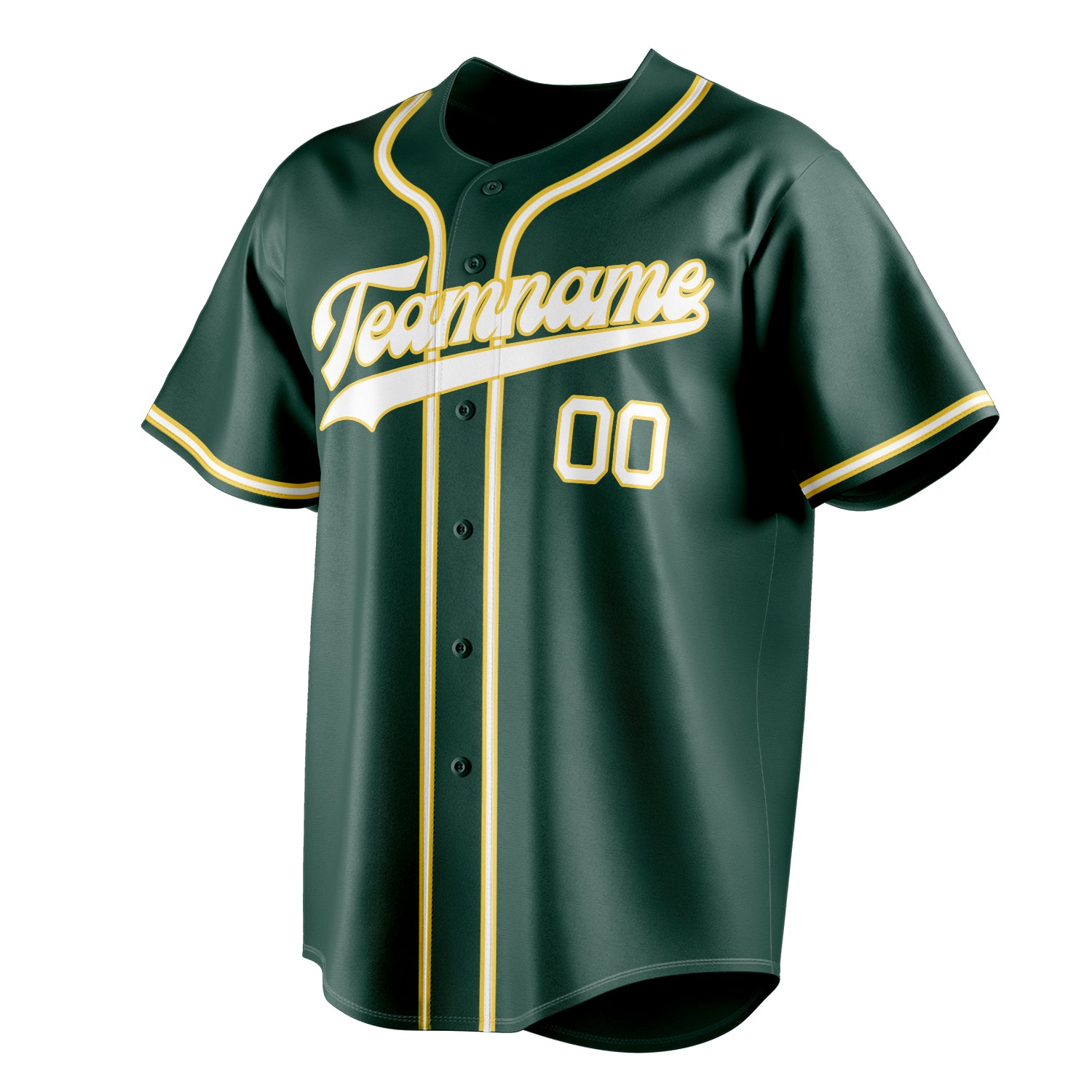 Personalized Green & White Color Fan Baseball Jersey