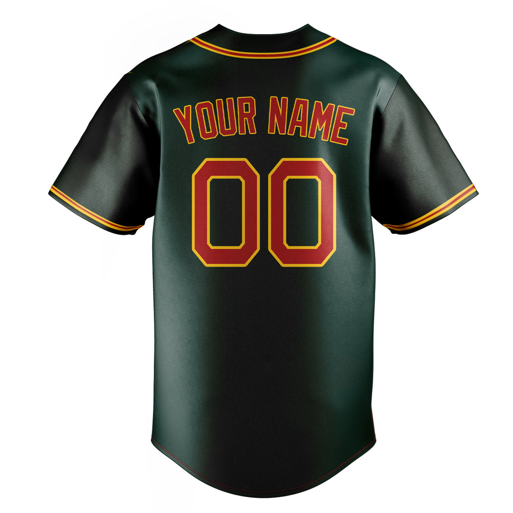 Personalized Green & Red Color Fan Baseball Jersey