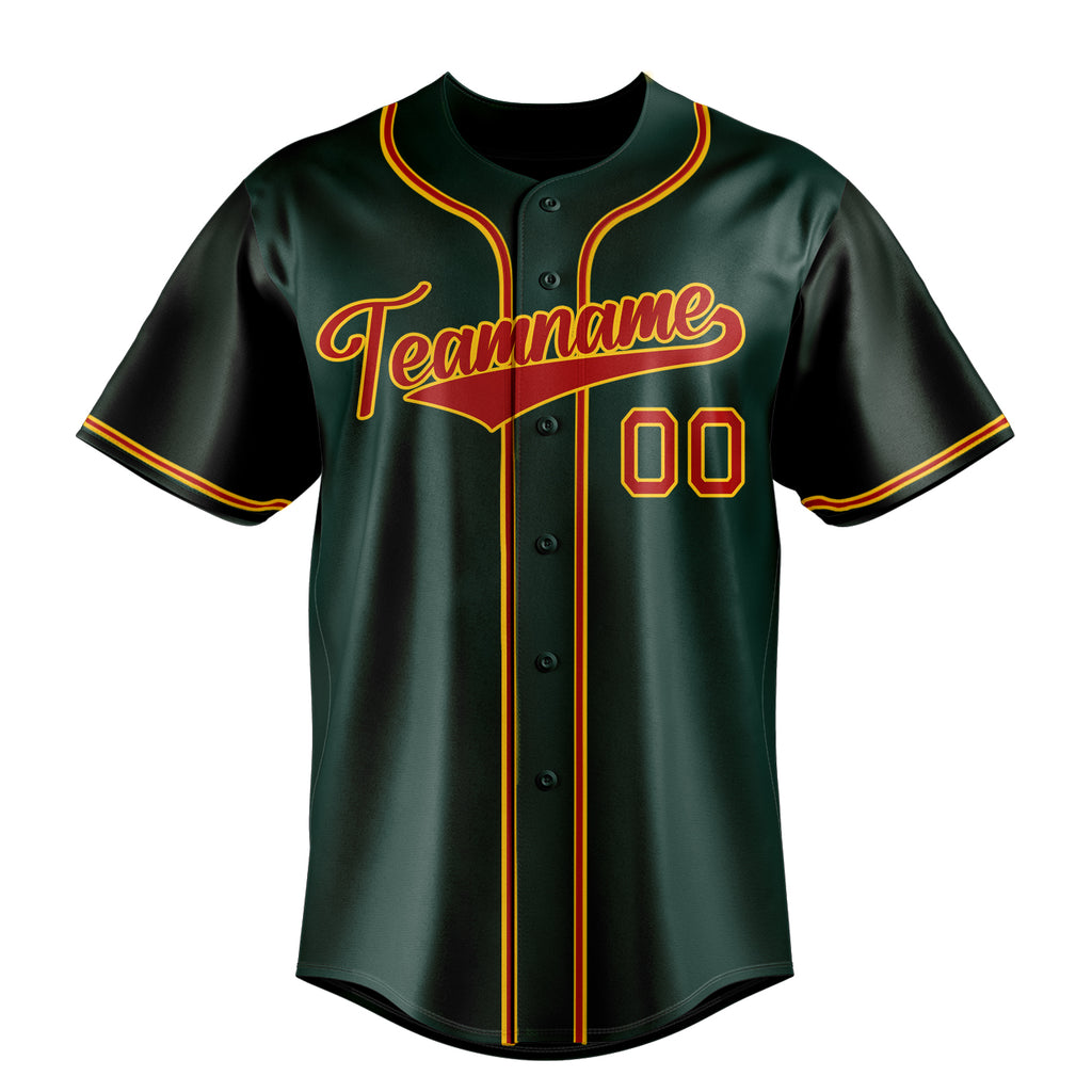 Personalized Green & Red Color Fan Baseball Jersey