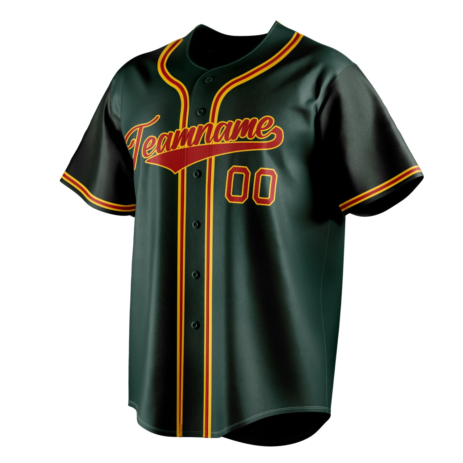 Personalized Green & Red Color Fan Baseball Jersey