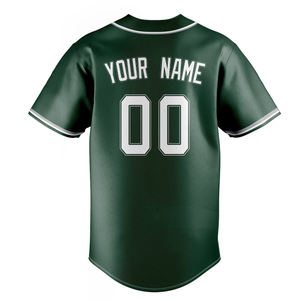 Personalized Green & White Color Fan Baseball Jersey