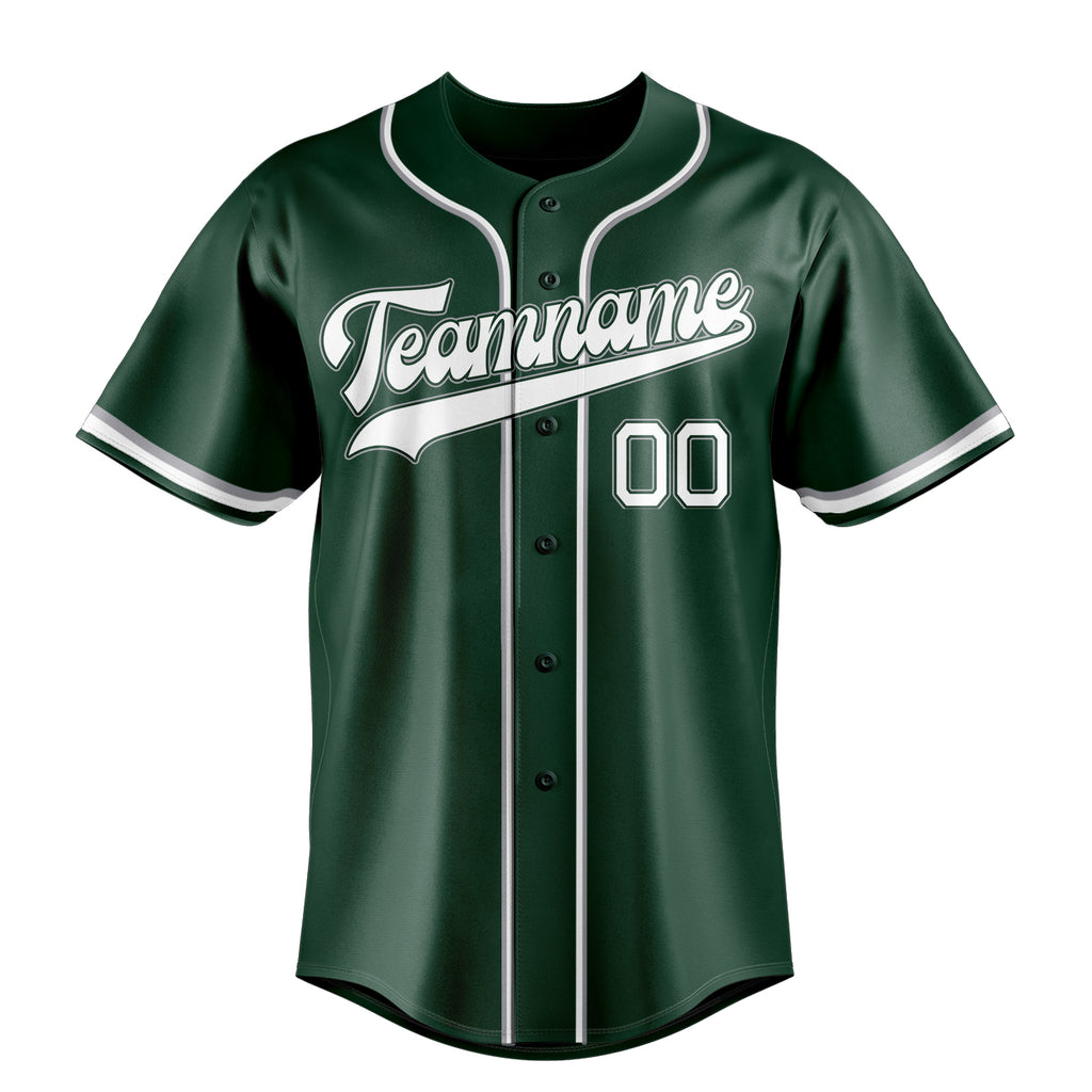 Personalized Green & White Color Fan Baseball Jersey