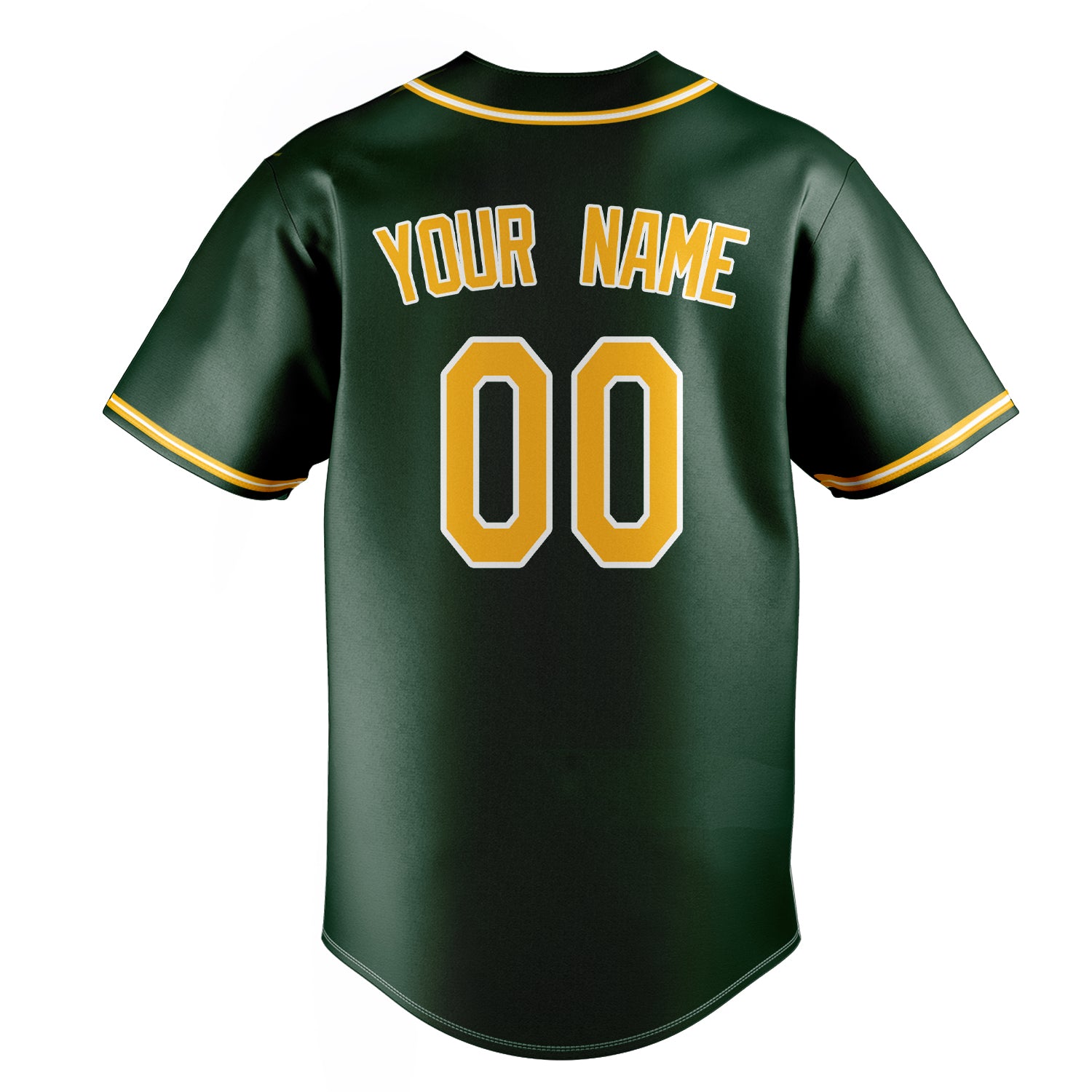 Personalized Green & Gold Color Fan Baseball Jersey
