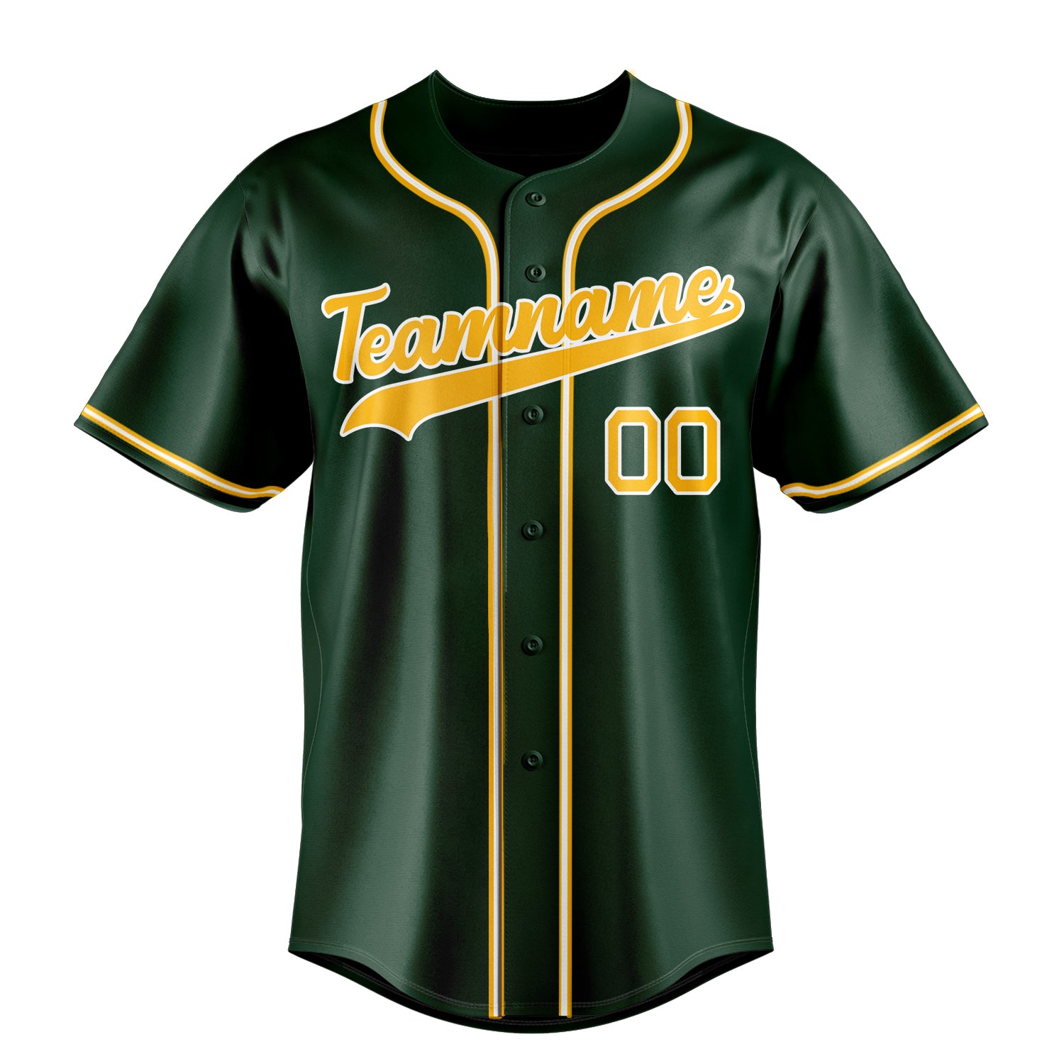 Personalized Green & Gold Color Fan Baseball Jersey