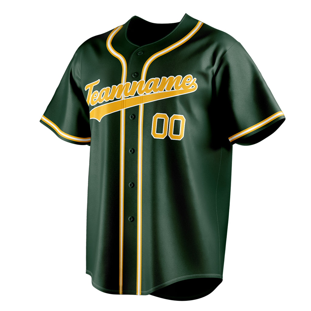 Personalized Green & Gold Color Fan Baseball Jersey