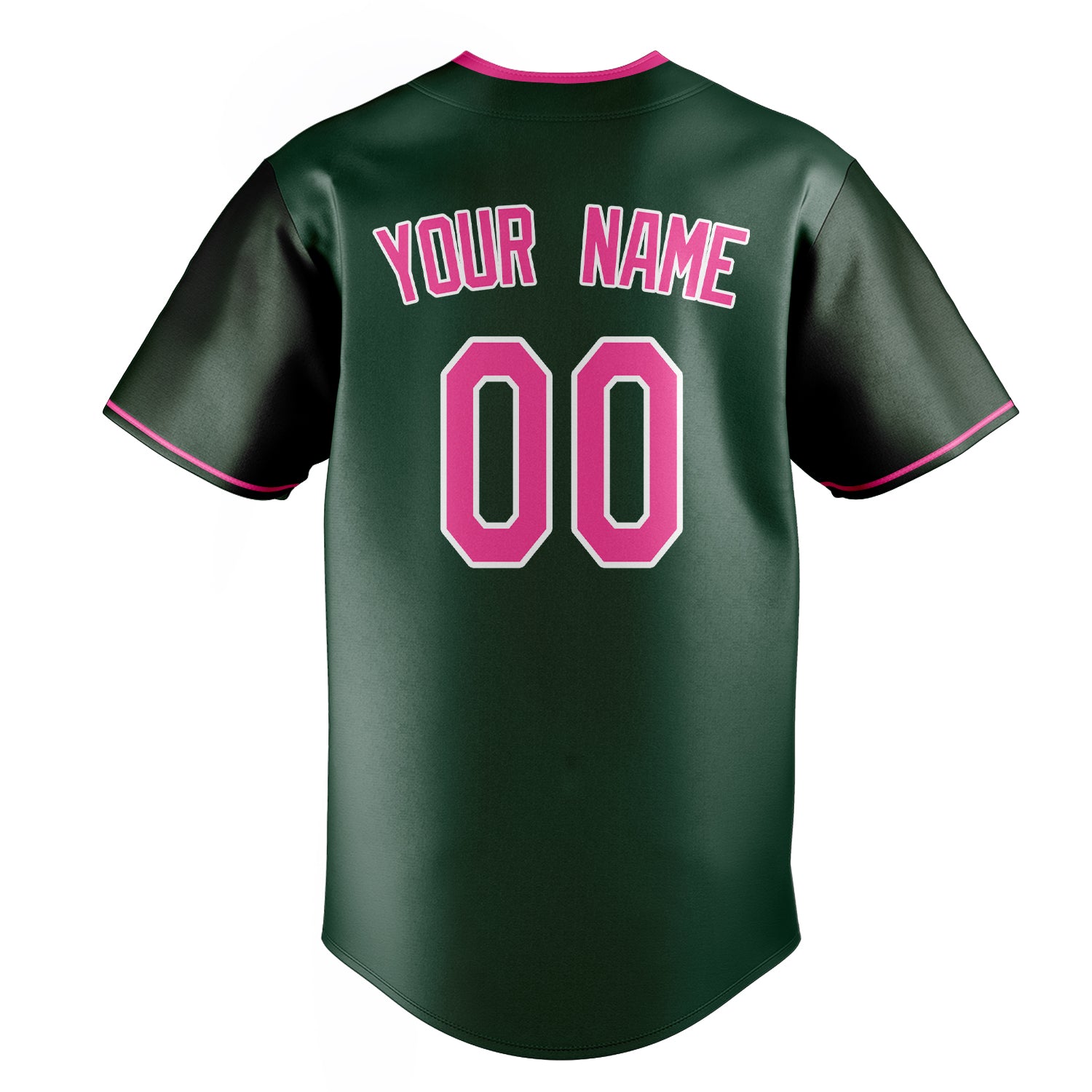 Personalized Green & Pink Color Fan Baseball Jersey