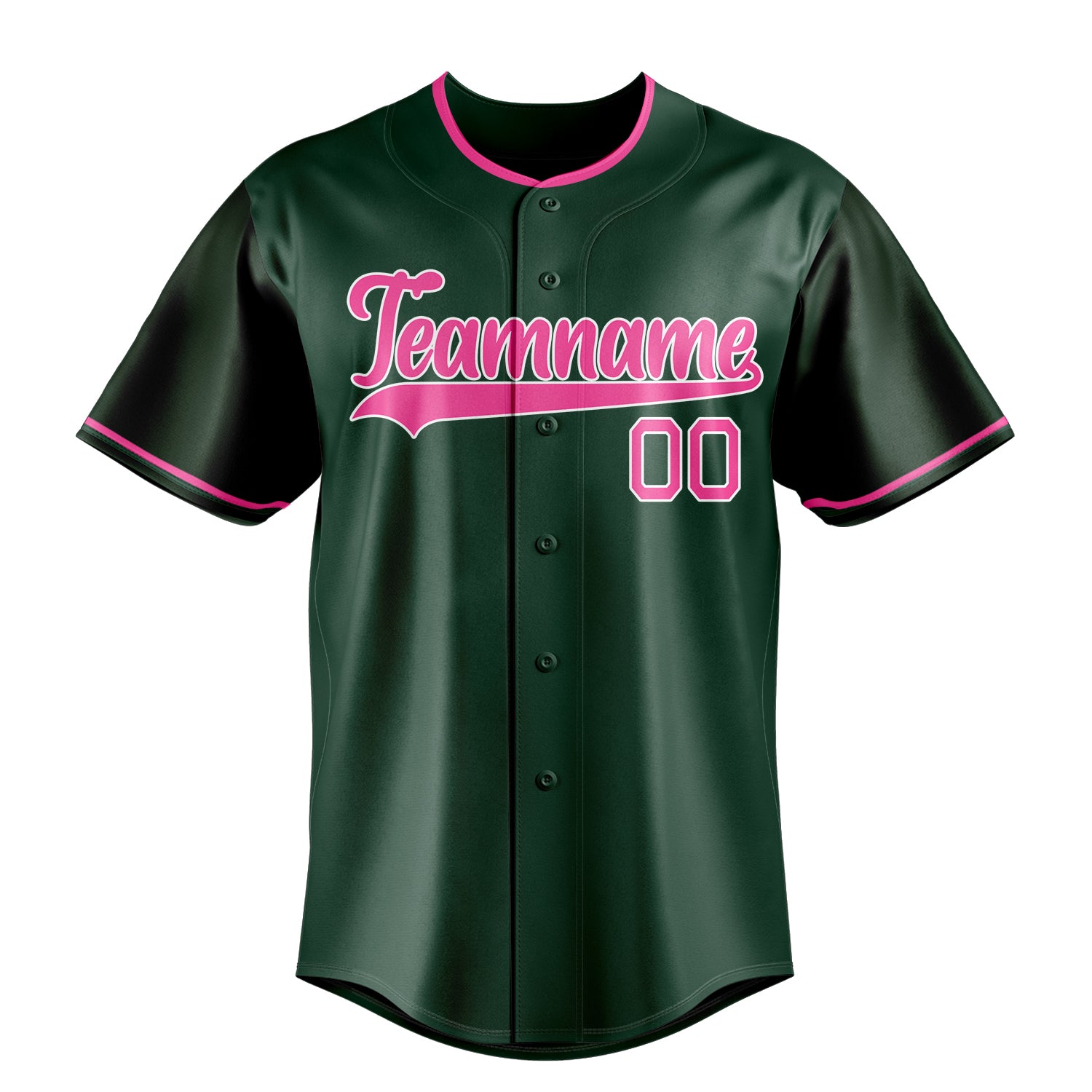 Personalized Green & Pink Color Fan Baseball Jersey