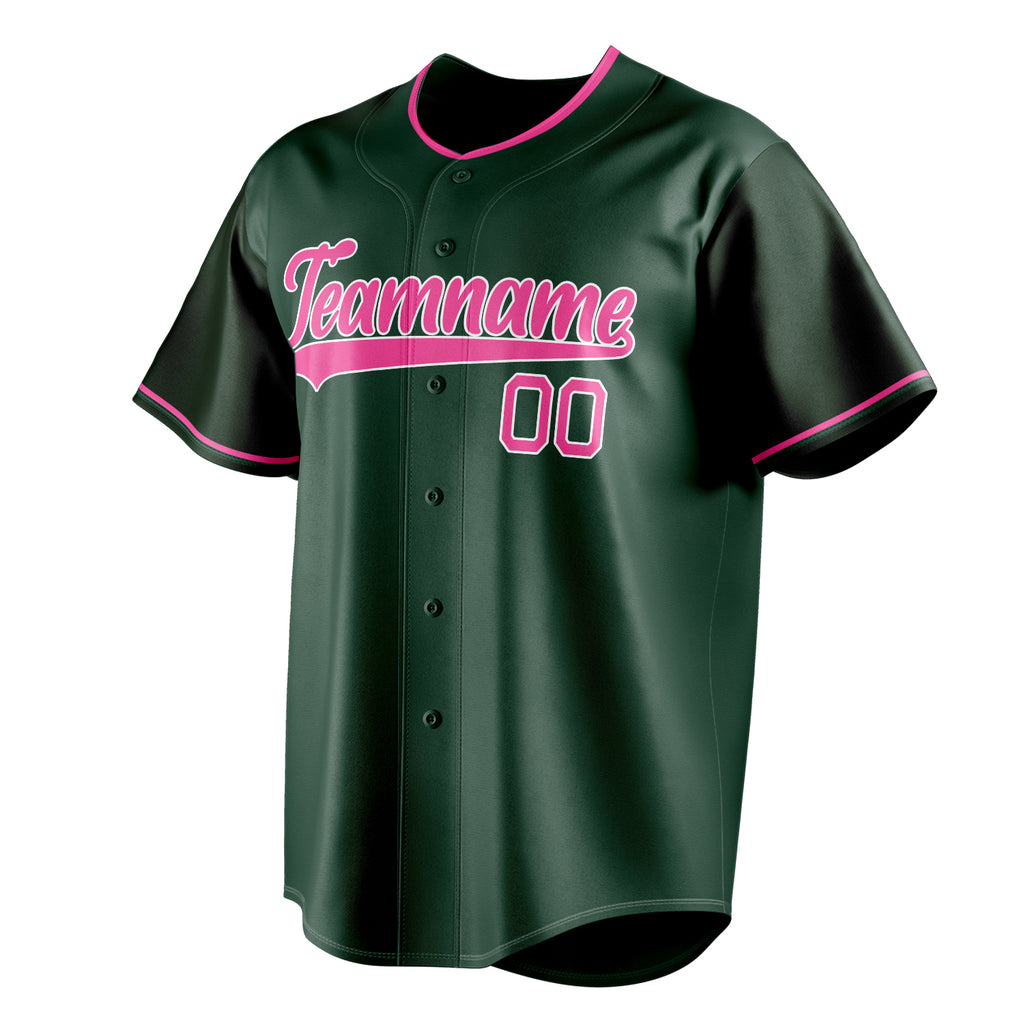 Personalized Green & Pink Color Fan Baseball Jersey