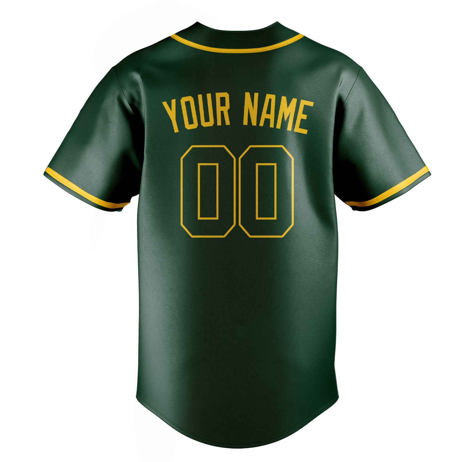 Personalized Green & Gold Color Fan Baseball Jersey