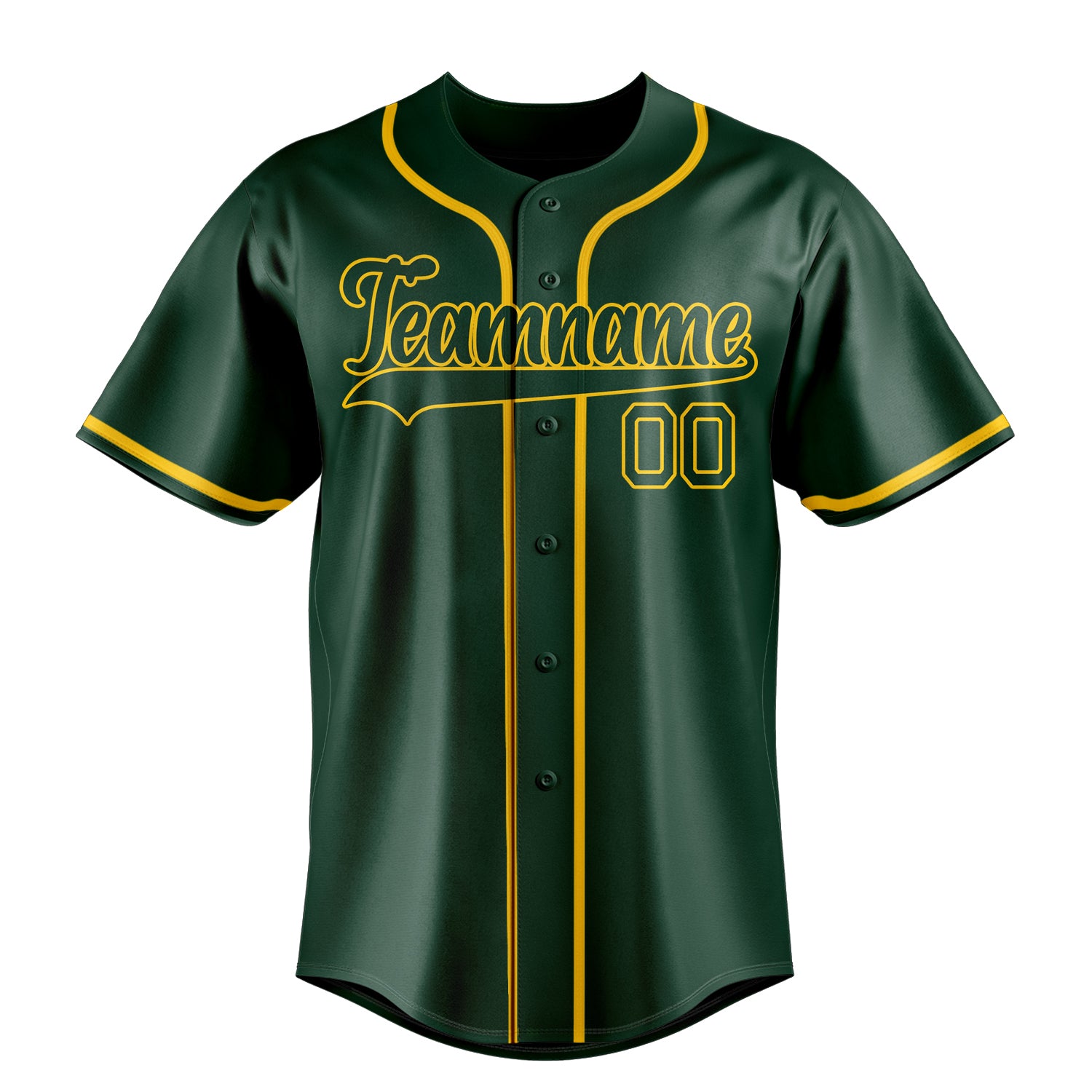 Personalized Green & Gold Color Fan Baseball Jersey