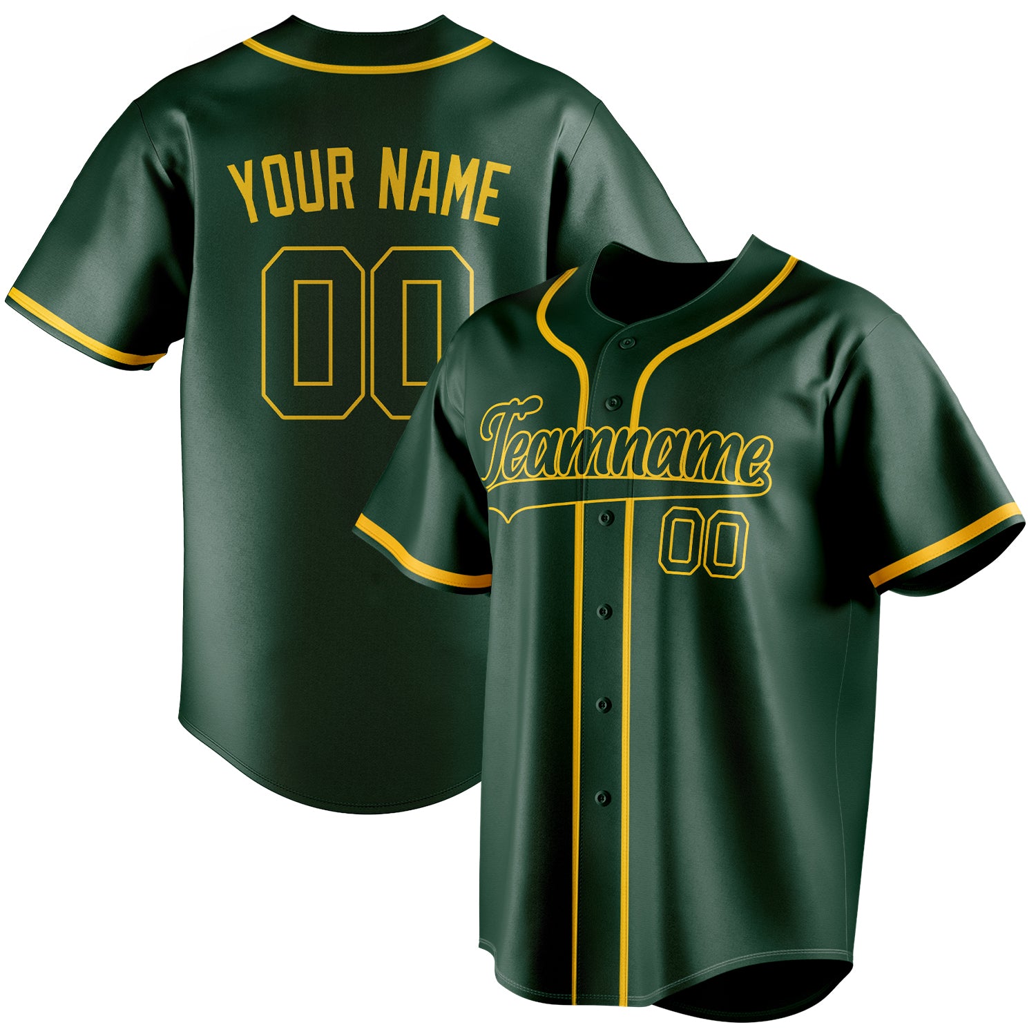 Personalized Green & Gold Color Fan Baseball Jersey BB01240531TY406