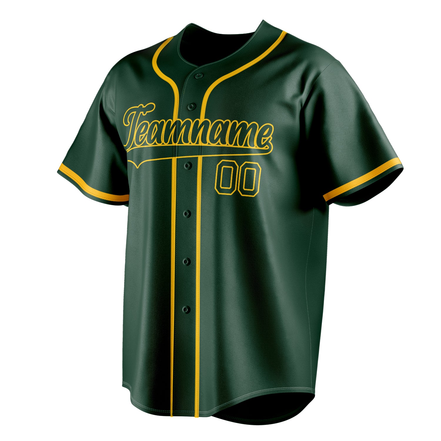 Personalized Green & Gold Color Fan Baseball Jersey