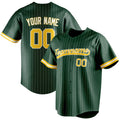 Personalized Green & Gold White Pinstripe Fan Baseball Jersey BB01240531TY407