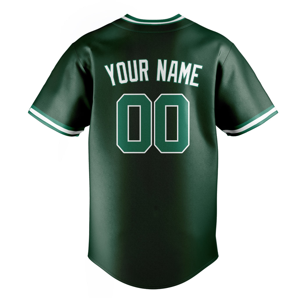 Personalized Green & Kelly Green Color Fan Baseball Jersey