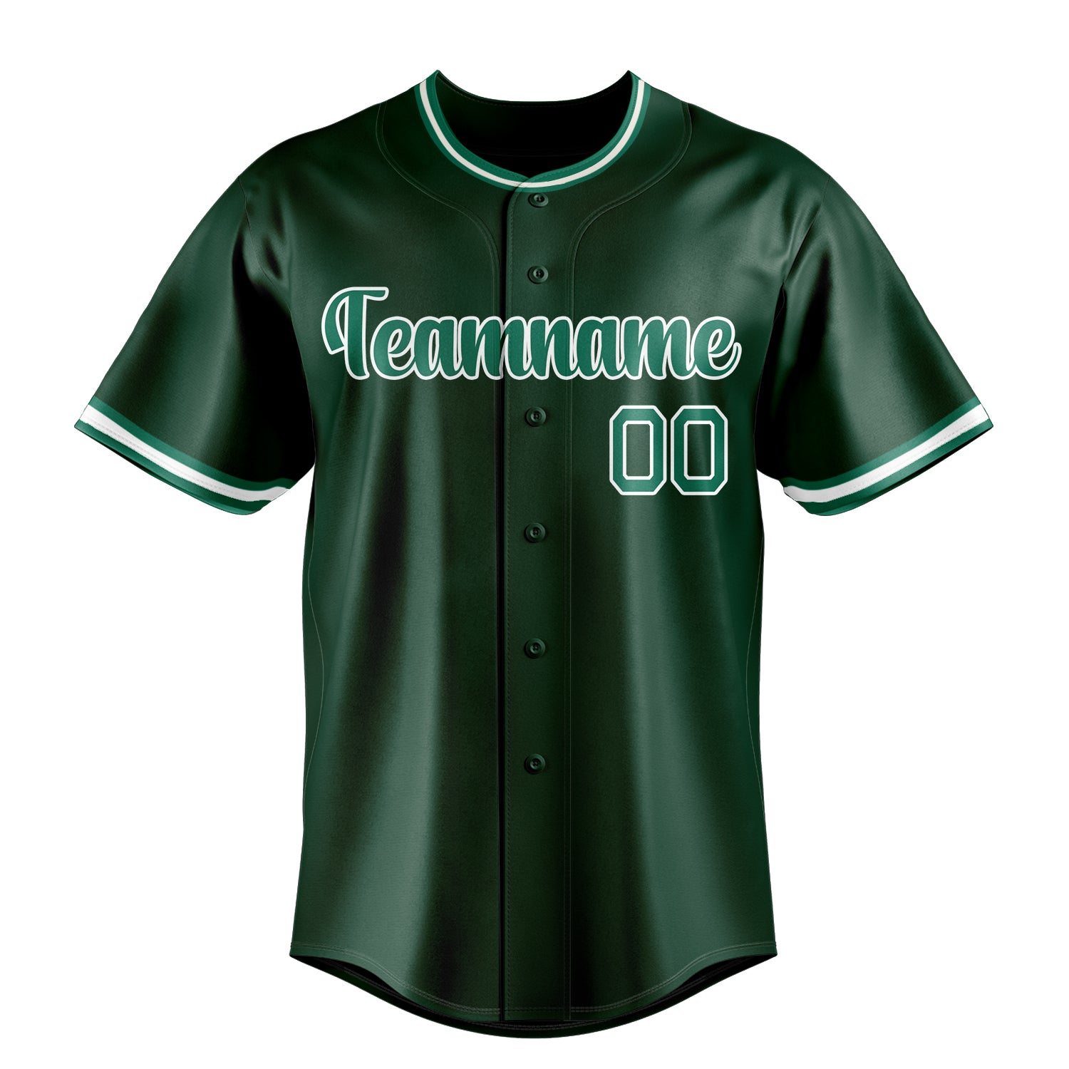 Personalized Green & Kelly Green Color Fan Baseball Jersey