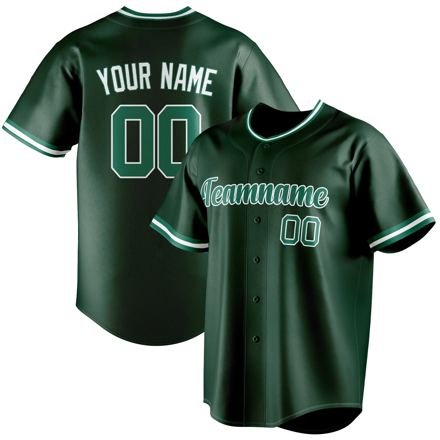Personalized Green & Kelly Green Color Fan Baseball Jersey BB01240531TY408