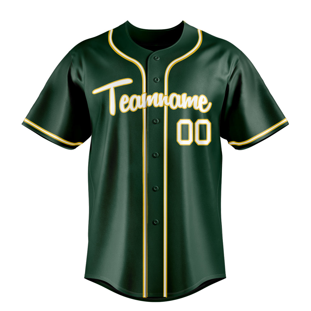 Personalized Green & White Color Fan Baseball Jersey